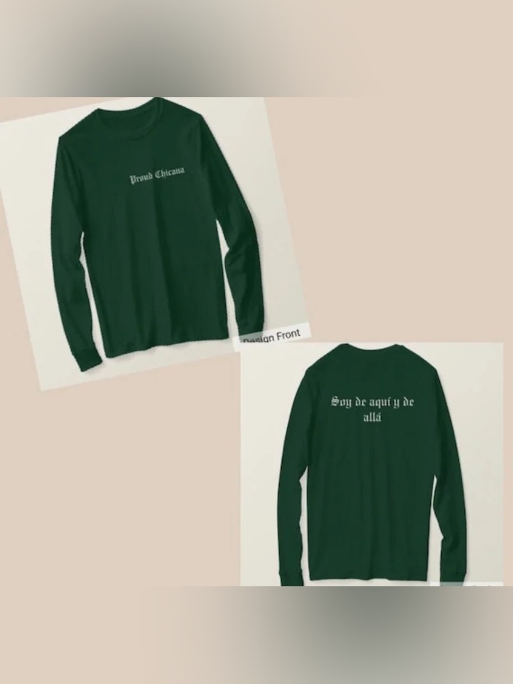 Proud Chicana Soy de aquí y de allá long sleeve t-shirt
SKU1456
